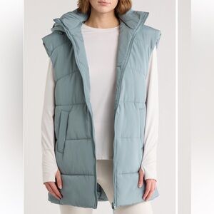 Zella Quilted Puffer Vest thunder grey NWT XL